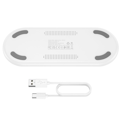 Беспроводное зарядное устройство BOROFONE BQ19 Powerful 3-in-1 для iPhone+Airpods+Apple Watch, 3A, 5W/7.5W/10W/15W, белый