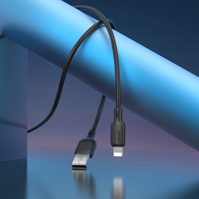Кабель USB BOROFONE BX113 Lenny USB - Lightning, 2.4А, 3 м, черный