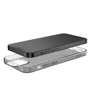 Чехол HOCO TPU Light Series для iPhone 12 Pro Max 6.7", темно-прозрачный, 0,8 мм