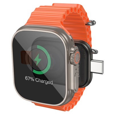 Зарядное устройство BOROFONE BQ25A для Apple Watch 1xUSB-C, 2.5W, серый металлик