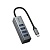 USB HUB разветвитель HOCO HB1C 4 в 1 Type-C (m) - 4xUSB3.0 (f), 1 м, серый металлик