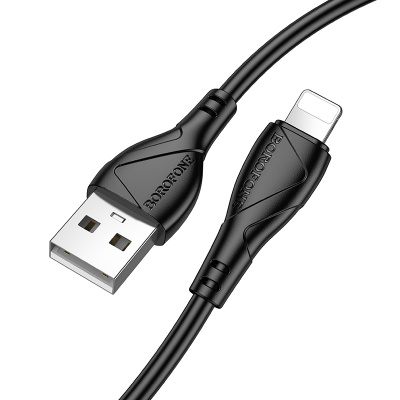 Кабель USB BOROFONE BX121 Energy USB - Lightning, 2.4А, 1 м, черный