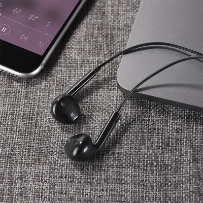 Проводные наушники BOROFONE BM85 Native, Lightning, 1.2 м, черный