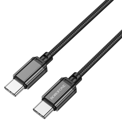 Кабель USB-C BOROFONE BX87 Sharp Type-C - Type-C, 3A, 60W, 1 м, черный