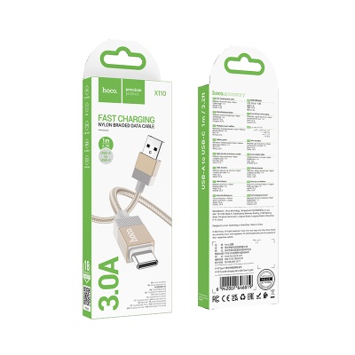 Кабель USB HOCO X110 Honorific USB - Type-C, 3A, 1 м, золотой