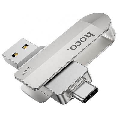 USB флеш-накопитель HOCO UD10 Wise, USB 3.0/Type-C, 32GB, серебристый