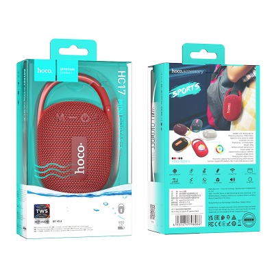 Портативная колонка HOCO HC17 Easy, Bluetooth 5.3, красный