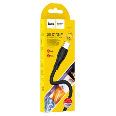 Кабель USB HOCO X61 Ultimate USB - Type-C, 3A, 1 м, черный