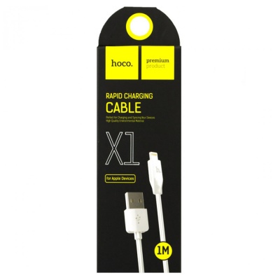 Кабель USB HOCO X1 Rapid USB - Lightning, 2.1А, 1 м, белый