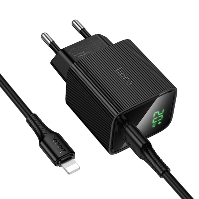 Сетевое зарядное устройство HOCO CS82A Excellent 1xUSB-C с Кабелем Type-C - Lightning, 20W, черный