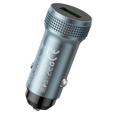 Автомобильное зарядное устройство HOCO Z49A Level, 1xUSB, 18W, серый металлик