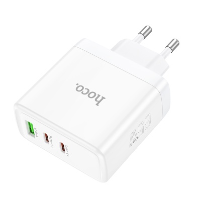 Сетевое зарядное устройство HOCO N30 Glory 1xUSB + 2xUSB-C, 65W, белый