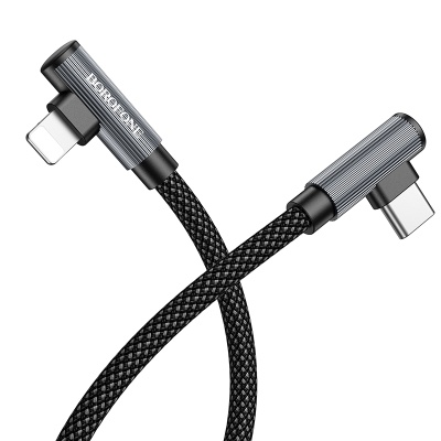 Кабель USB-C BOROFONE BU50 elbow Type-C - Lightning, 27W, 1 м, черный