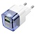 Сетевое зарядное устройство HOCO C131A Platinum 1xUSB + 1xUSB-C, 3A, 30W, прозрачный синий