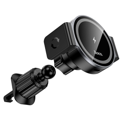 Автомобильный держатель HOCO HW35 Power, магнитный с беспроводной зарядкой, 15W, на воздуховод, черный