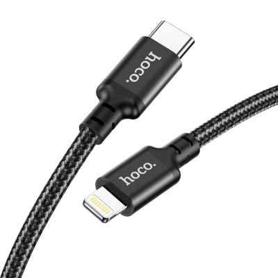 Кабель USB-C HOCO X14 Double speed Type-C - Lightning, 3A, 20W, 1 м, черный