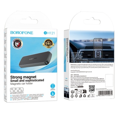 Автомобильный держатель BOROFONE BH121 Eternal, магнитный, на приборную панель, черный+серый