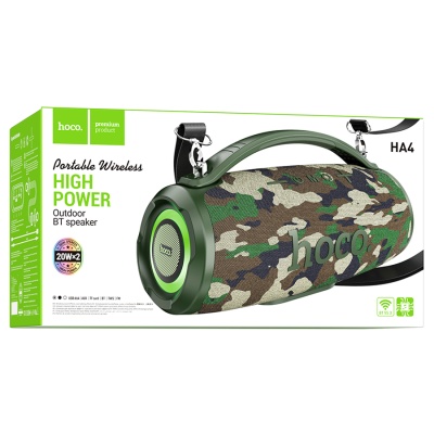 Портативная колонка HOCO HA4 Surge, Bluetooth, камуфляж+зеленый