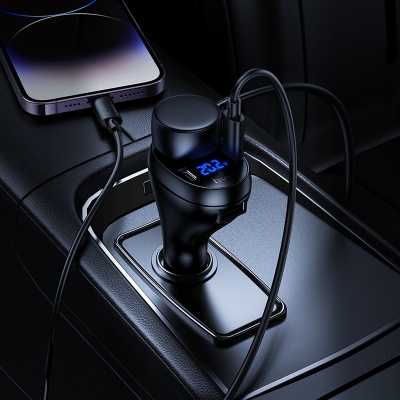 Автомобильное зарядное устройство HOCO Z61 Correct, 1xUSB + 2xUSB-C + 1 прикуриватель, 3.4A, 17W, черный