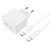Сетевое зарядное устройство HOCO CS13A Ocean 1xUSB-C с Кабелем Type-C - Type-C, 20W, белый