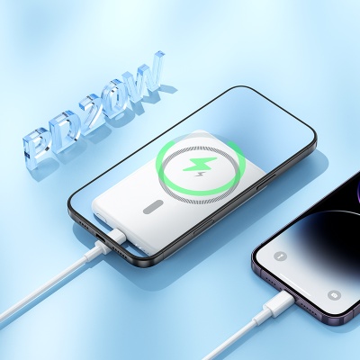 Портативный аккумулятор HOCO J140A Tony, с беспроводной зарядкой, 20W, 5000 мА⋅ч, белый