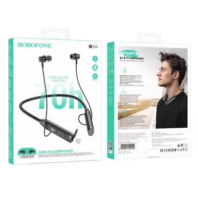 Беспроводные наушники для спорта BOROFONE BE66 Motor, Bluetooth, черный