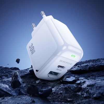 Сетевое зарядное устройство BOROFONE BAS45A Potential 1xUSB + 1xUSB-C, 3A, 30W, белый