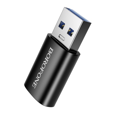 Переходник/Адаптер BOROFONE BV26B USB3.0 (m) - Type-C (f), черный