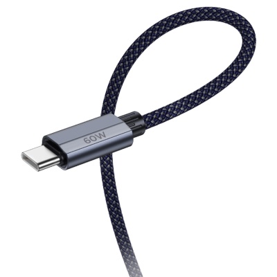 Кабель USB-C HOCO U134 Primero Type-C - Type-C, 3A, 60W, 1.2 м, темно-синий