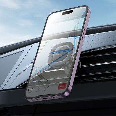 Автомобильный держатель HOCO H72 Crown, магнитный, на воздуховод, черный+серый металлик