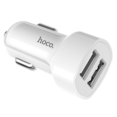 Автомобильное зарядное устройство HOCO Z2A, 2xUSB, 2.4A, белый