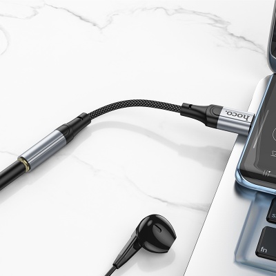 Переходник/Адаптер HOCO LS36 Fresh Type-C (m) - Jack 3,5 (f), 12 см, черный