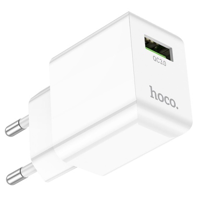 Сетевое зарядное устройство HOCO C98A Proton 1xUSB, 3.0A, 18W, белый