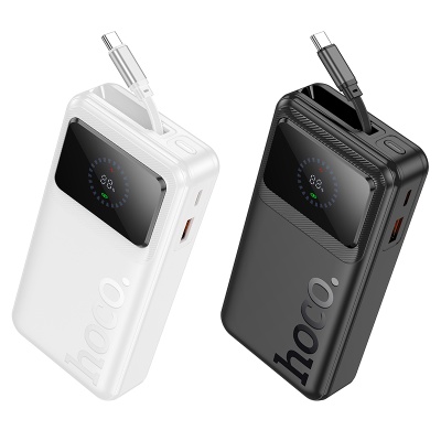 Портативный аккумулятор HOCO Q41 Bright, встроенный кабель Type-C, 22.5W, 20000 мА⋅ч, белый