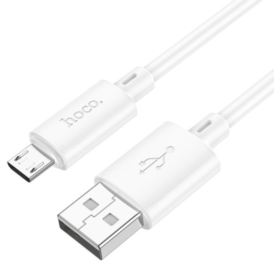 Кабель USB HOCO X88 Gratified USB - MicroUSB, 2.4А, 1 м, белый
