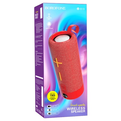 Портативная колонка BOROFONE BR19 Euphony, Bluetooth, красный