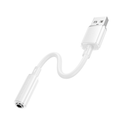 Переходник/Адаптер BOROFONE BV22 Lemon USB (m) - Jack 3,5 (f), 15 см, белый