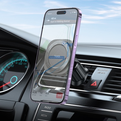 Автомобильный держатель HOCO H28 Rainbow, магнитный, на воздуховод, черный