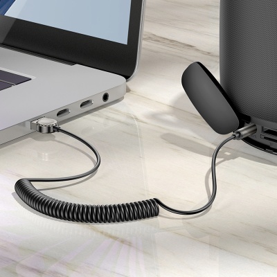 Переходник/Адаптер BOROFONE BC56 Peaceful Jack 3.5 (m) - USB (f), 1 м, серый металлик