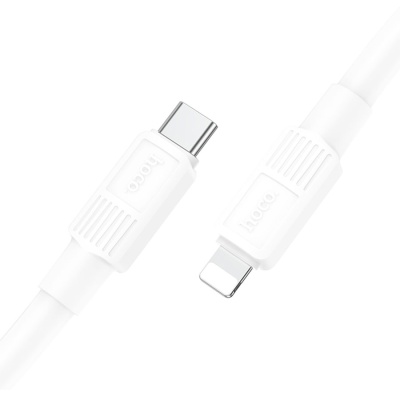 Кабель USB-C HOCO X84 Solid Type-C - Lightning, 2.4А, 20W, 1 м, белый