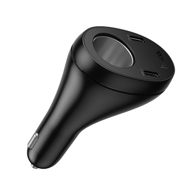 Автомобильное зарядное устройство HOCO Z61 Correct, 1xUSB + 2xUSB-C + 1 прикуриватель, 3.4A, 17W, черный