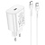 Сетевое зарядное устройство HOCO N22 Jetta 1xUSB-C с Кабелем Type-C - Type-C, 25W, белый