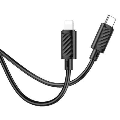 Кабель USB-C HOCO X88 Gratified Type-C - Lightning, 3A, 20W, 1 м, черный