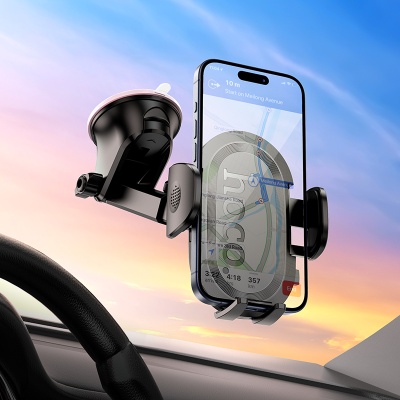 Автомобильный держатель HOCO H54 Brusco, зажимной, на приборную панель, черный