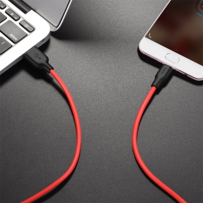 Кабель USB HOCO X21 Plus Silicone USB - MicroUSB, 2.4А, 1 м, красный+черный