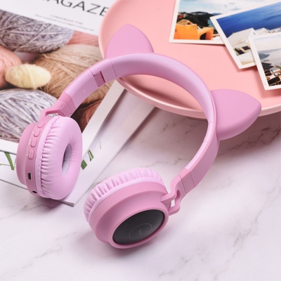 Беспроводные наушники накладные HOCO W27 Cat ear, Bluetooth, розовый