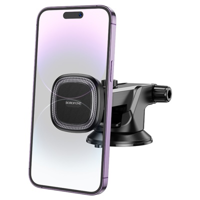 Автомобильный держатель BOROFONE BH97 NT Ice, магнитный, на приборная панель/лобовое стекло, черный+серый
