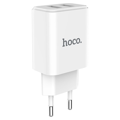 Сетевое зарядное устройство HOCO C62A Victoria 2xUSB, 2.1A, 10W, белый
