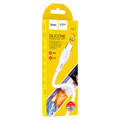 Кабель USB HOCO X61 Ultimate USB - Type-C, 3A, 1 м, белый