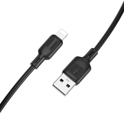 Кабель USB BOROFONE BX113 Lenny USB - Lightning, 2.4А, 3 м, черный